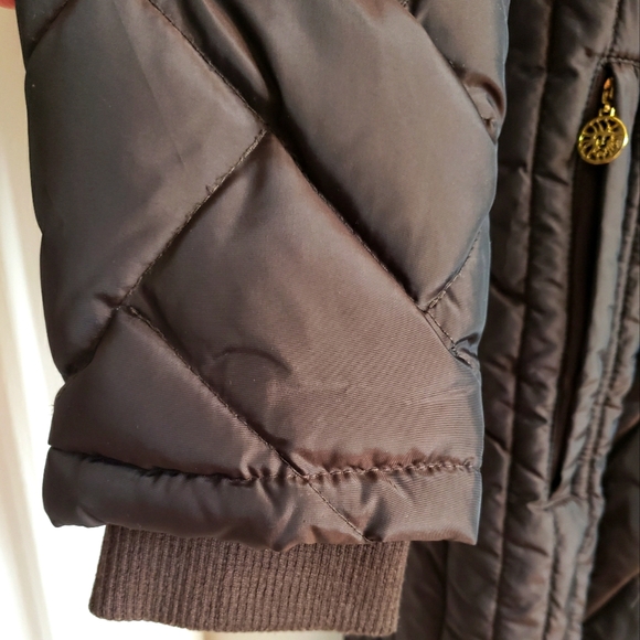 Anne Klein Rustic Gold Sheen Full length Coat Gold Hardware W Large - Picture 11 of 16